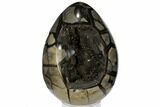 Septarian Dragon Egg Geode - Black Crystals #110880-1
